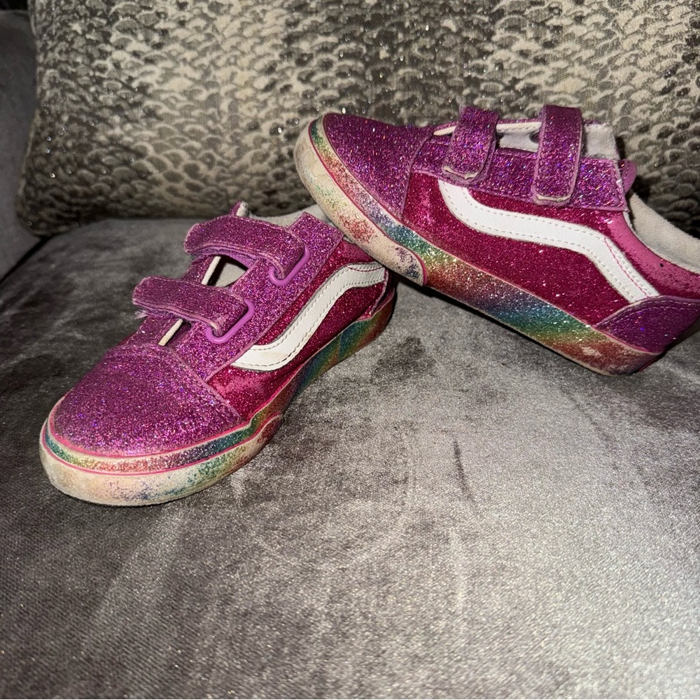 Kids Glittery Rainbow Vans